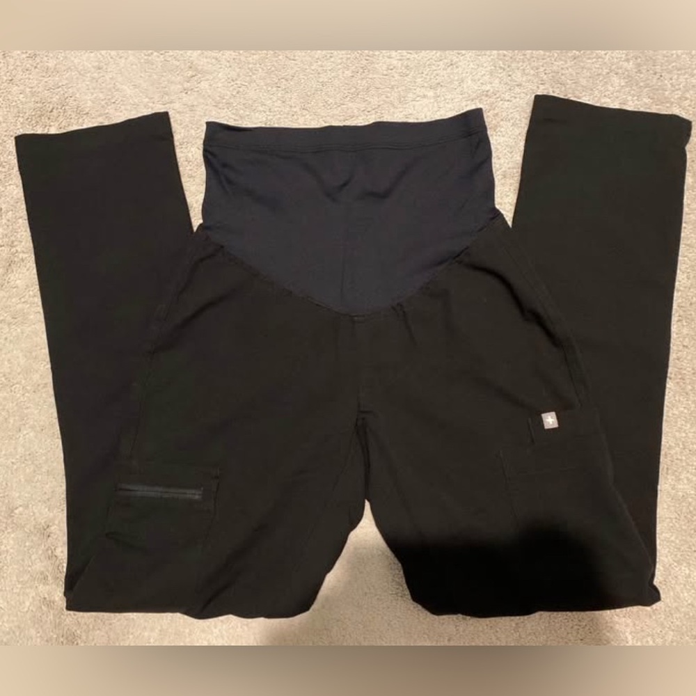 FIGS Maternity XXS Black Yola Bottoms